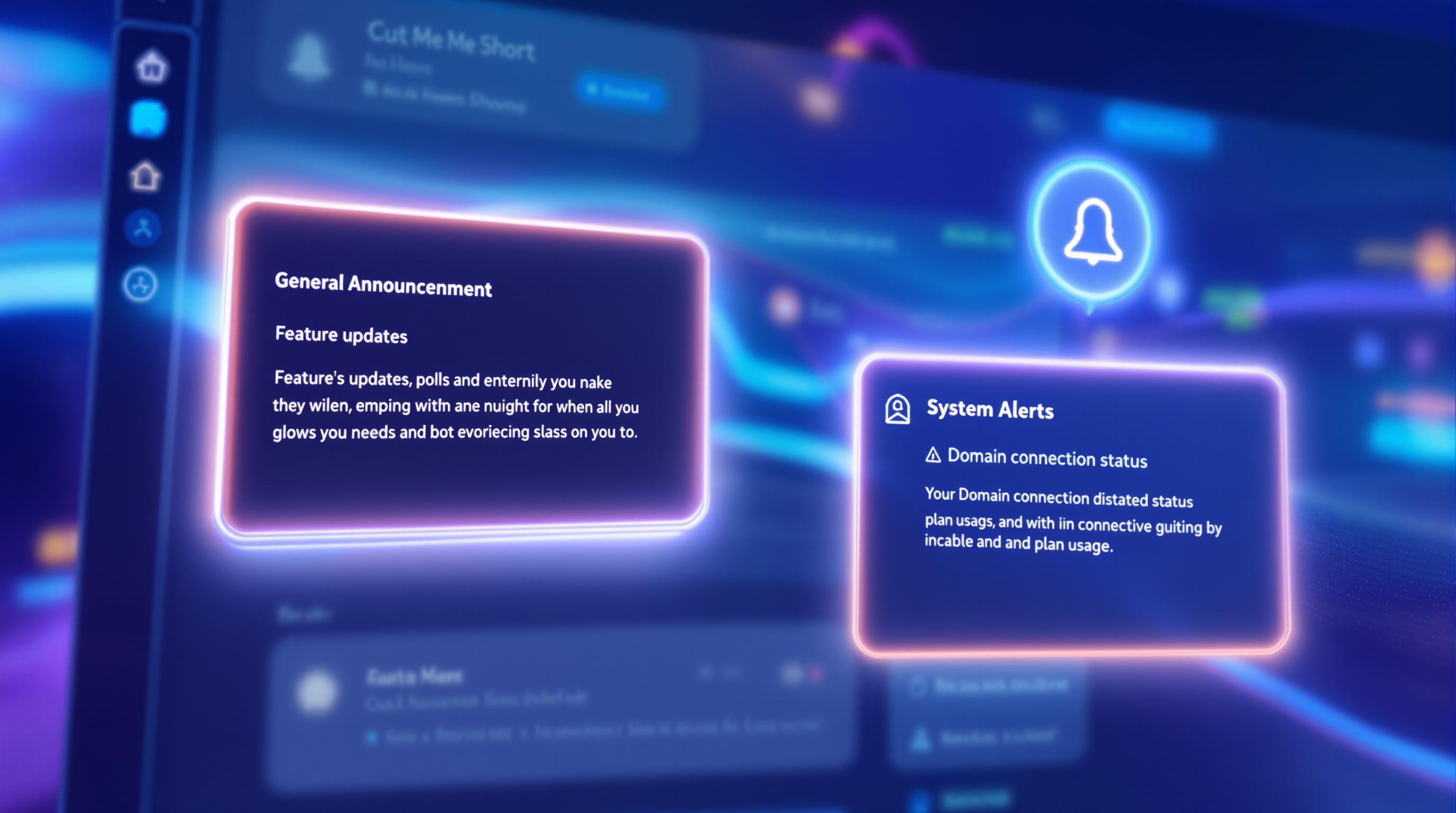 CutMe Short notification system dashboard preview